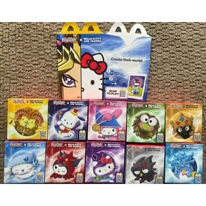 Complete McDonalds Yu-Gi-Oh! x Hello Kitty 10 Plush Toys LIMITED Full Set + Box